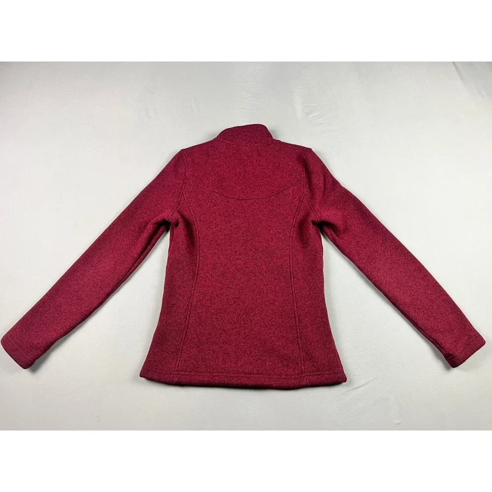 The North Face Women's Small Maggy Sweater‎ Full Zip Fleece Jacket Red Heathered